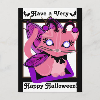 ロージー漫画子猫フェアリーキッテンB&Wエッジズポストカード ポストカード