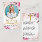 ロージー赤面カスタム写真葬式祈りの言葉カード 名刺 (正面/裏面)