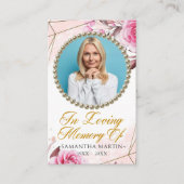 ロージー赤面カスタム写真葬式祈りの言葉カード 名刺 (正面)