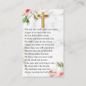 ロージー赤面写真葬式祈りの言葉カード 名刺 (裏面)