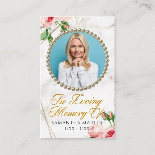 ロージー赤面写真葬式祈りの言葉カード 名刺 (正面)