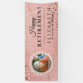 ロージー金ゴールドエレガントグリッター退職パーティー 横断幕 (縦)