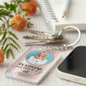 ロージー金ゴールドグリッター愛の記憶の中でメモリアル キーホルダー (正面右)