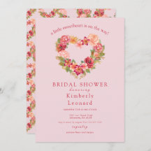 ロージー開花スウィートベイビーシャワー招待状