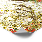 ロージー頬金ゴールド目フローラトナカイパーティーバナー ポスター (角)