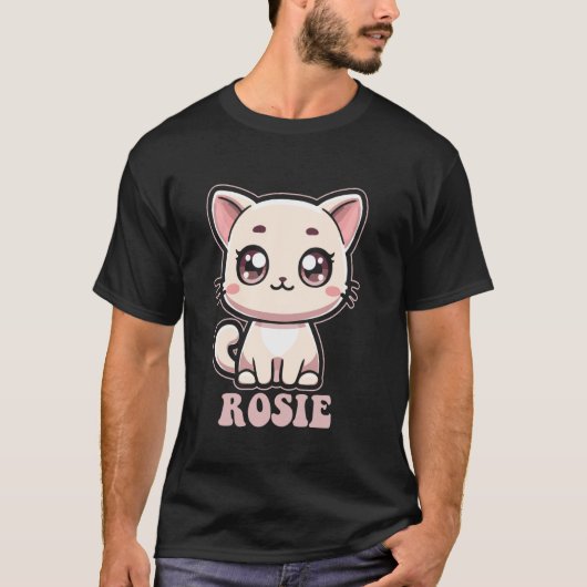 ロージー ガールズ 名前 ロージー かわいい 子猫 デザイン Tシャツ (正面)