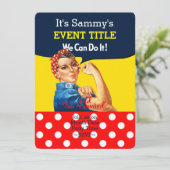 ロージー·パーティー·サプパーソナライズされたライ 招待状 (スタンド正面)