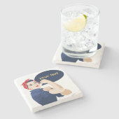 ロージー・リヴェッターにあなただけのテキストを追加 ストーンコースター (横)