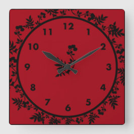 ロージー・ワイン スクエア壁時計