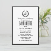 ロースクーシンプルル無地縁ど黒卒業 招待状 (スタンド正面)