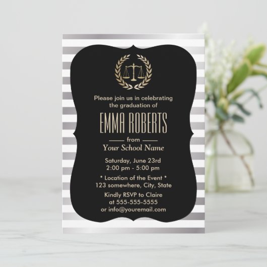 ロースクーモダンルシルバーストライプズ卒業党 招待状 (スタンド正面)