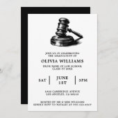 ロースクールゲベルブラック&ホワイト卒業パーティー 招待状 (正面/裏面)