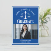 ロースクールフォトカスタムブルーホワイト卒業 案内状 (スタンド正面)