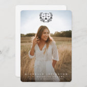 ロースクールブラックオーバーレイ2写真卒業 案内状 (正面/裏面)