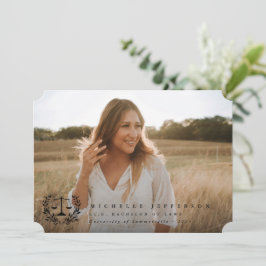 ロースクールブラックオーバーレイ2写真卒業 案内状