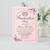 ロースクールモダン卒業式の花つきパーティー 招待状 (スタンド正面)