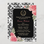 ロースクールヴィンターガーフローラ&ダマスク卒業 招待状 (正面/裏面)