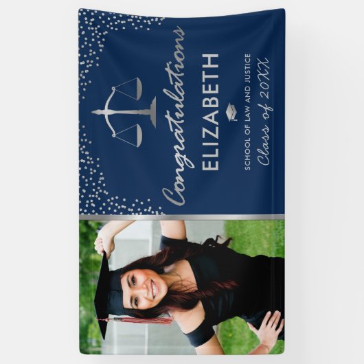 ロースクール写真卒業パーティバナー 横断幕 (縦)