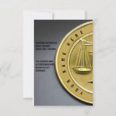 ロースクール卒業カードのパーソナライズ 招待状 (裏面)