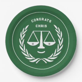 ロースクール卒業グリーン ペーパープレート