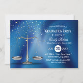 ロースクール卒業シルバーネはかりで測ビーブルー 招待状 (正面)