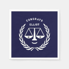 ロースクール卒業ネイビーブルー スタンダードカクテルナプキン
