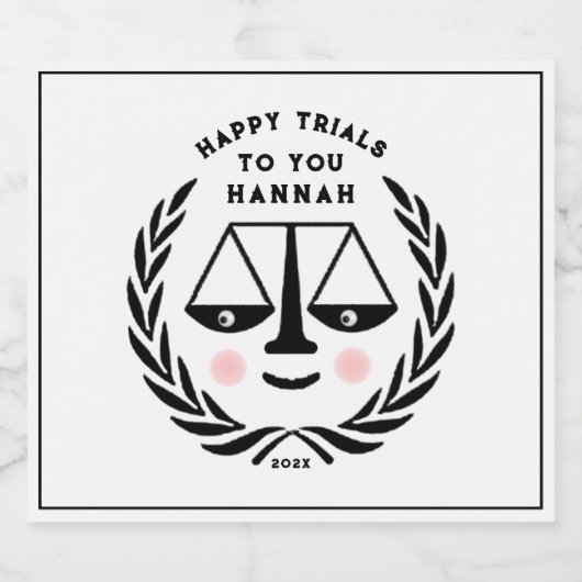 ロースクール卒業パーティギフトワきらめくインラ スパークリングワインラベル (シングルラベル)