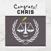 ロースクール卒業パーティーのギフト ワインラベル (シングルラベル)