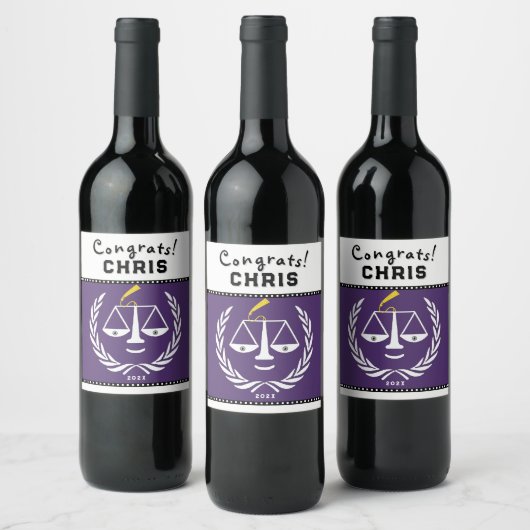 ロースクール卒業パーティーのギフト ワインラベル (ボトル)