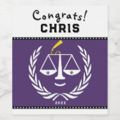 ロースクール卒業パーティーのギフト ワインラベル (シングルラベル)