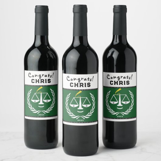 ロースクール卒業パーティーのギフト ワインラベル (ボトル)