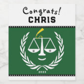 ロースクール卒業パーティーのギフト ワインラベル (シングルラベル)