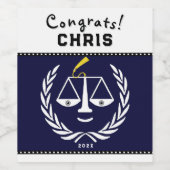 ロースクール卒業パーティーのギフト ワインラベル (シングルラベル)