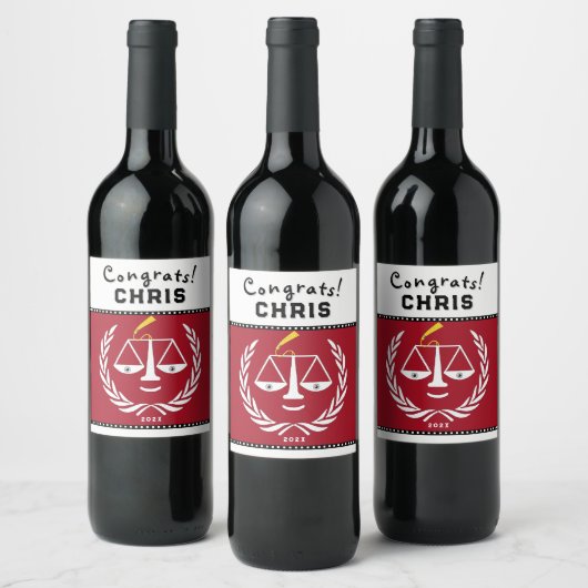 ロースクール卒業パーティーのギフト ワインラベル (ボトル)