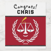 ロースクール卒業パーティーのギフト ワインラベル (シングルラベル)