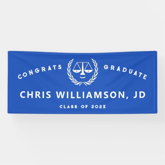 ロースクール卒業ブルーバナー 横断幕 (横)