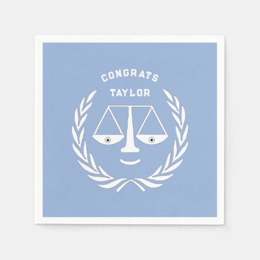 ロースクール卒業レッド スタンダードカクテルナプキン (正面)