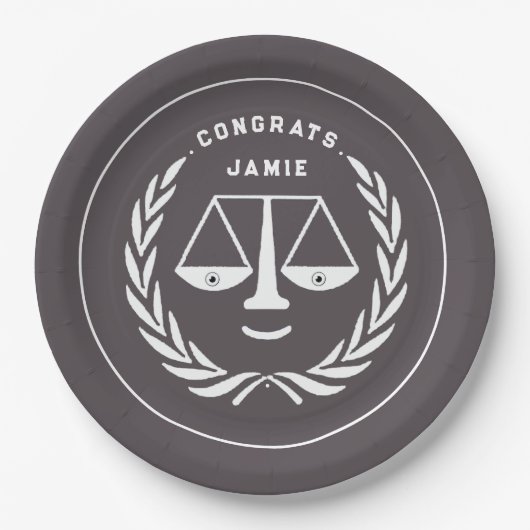 ロースクール卒業党紙プレート ペーパープレート (正面)