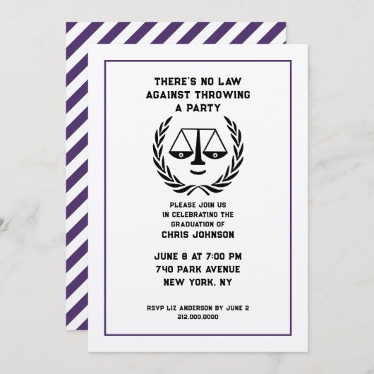 ロースクール卒業党 招待状 (正面/裏面)