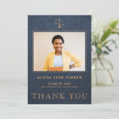ロースクール卒業写真エレガント。 サンキューカード (スタンド正面)