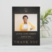 ロースクール卒業写真エレガント。 サンキューカード (スタンド正面)