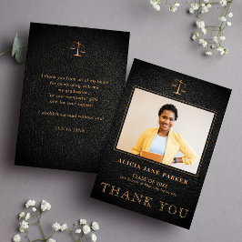 ロースクール卒業写真エレガント。 サンキューカード