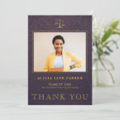 ロースクール卒業写真エレガント。 サンキューカード (スタンド正面)