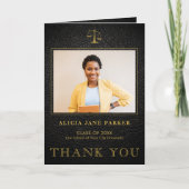 ロースクール卒業写真エレガント。 サンキューカード (正面)