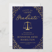 ロースクール卒業写真発表青カード 招待状 (正面)