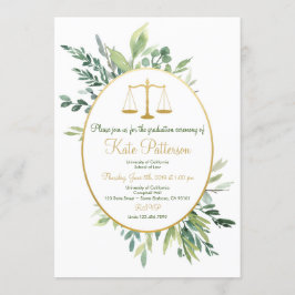 ロースクール卒業招待状緑 招待状