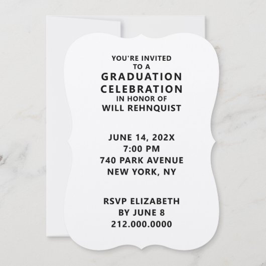 ロースクール卒業招待状 招待状 (裏面)