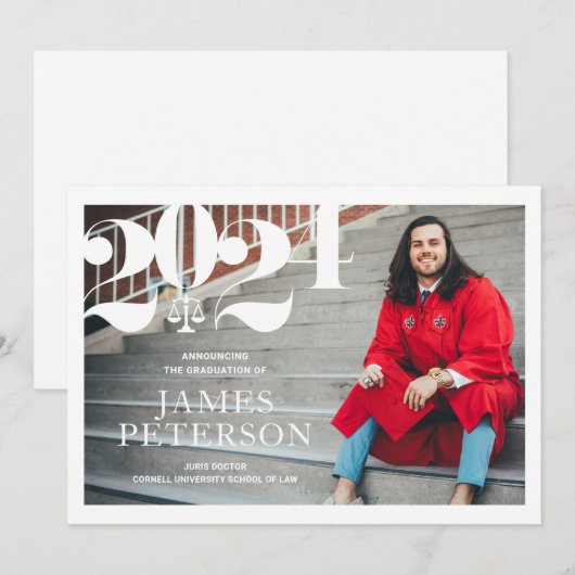 ロースクール卒業発表 招待状 (正面/裏面)