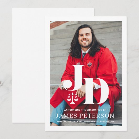 ロースクール卒業発表 招待状 (正面/裏面)