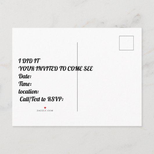 ロースクール卒業発表/招待状 案内ポストカード (裏面)